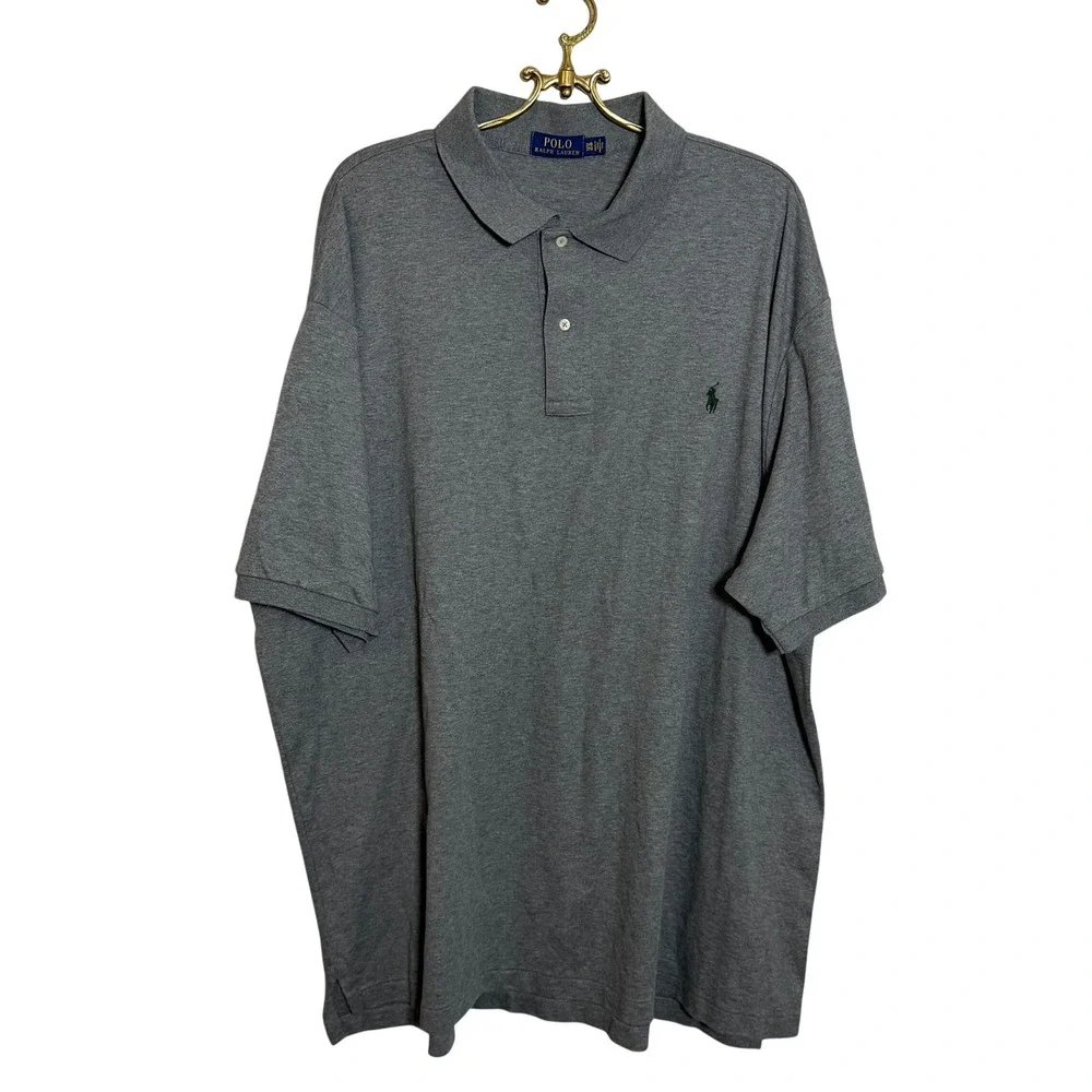 Polo Ralph Lauren Mens 3XB 3TG‎ Grey Short Sleeve Classic Fit Polo Shirt